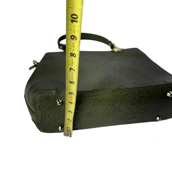 ZAGARA floral embossed Leather handbag ~ Made in Italy